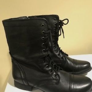 Steve Madden Troopa Black leather boots